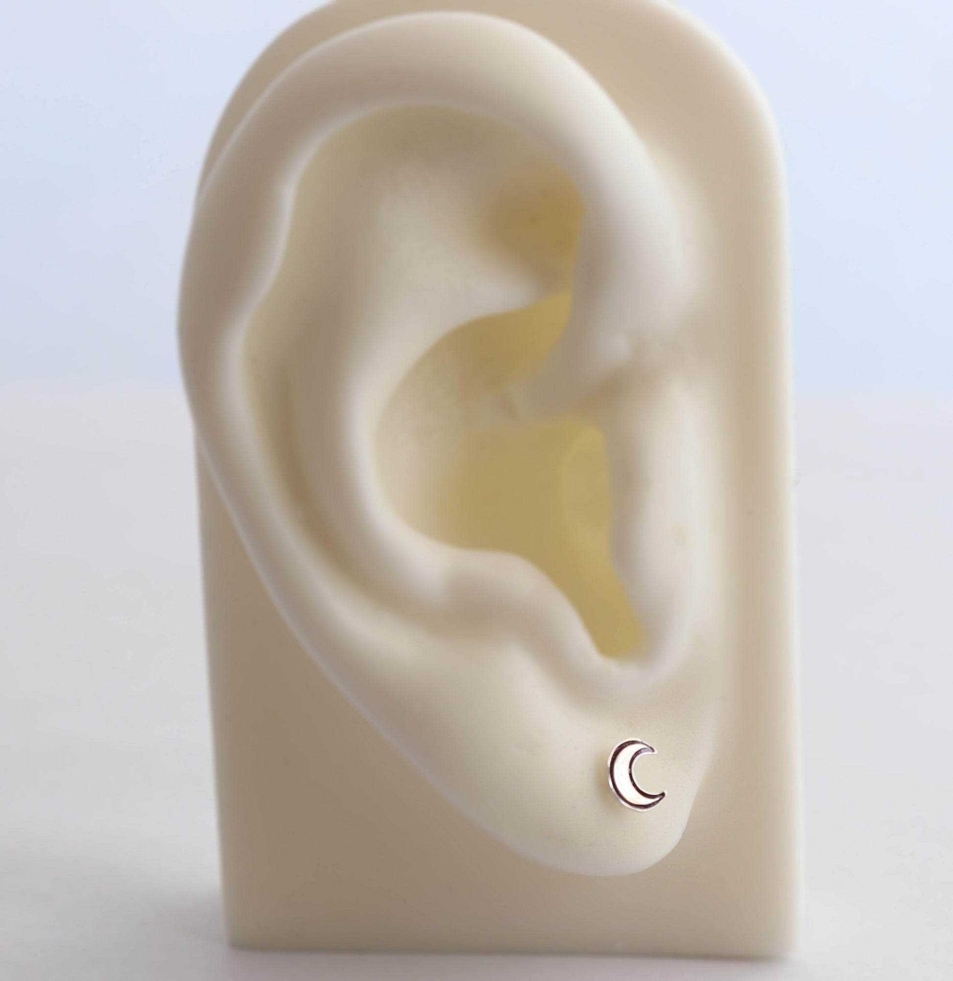 Graphic Crescent Moon Studs - Sweet November Jewelry